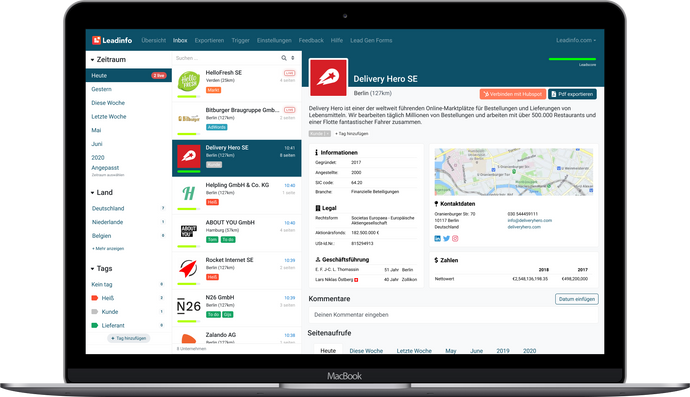 Website-Besucher identifizieren mit Leadinfo